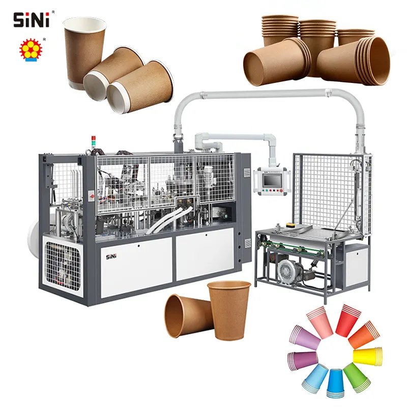 Máquina automática para hacer vasos de papel desechables SINI, garantía de un año, máquina para platos y vasos de papel