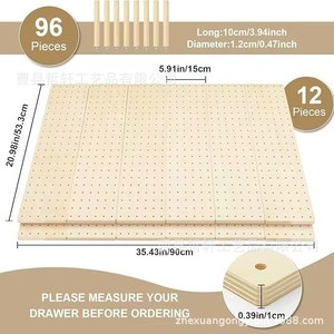 Organizador de Cajones Ajustable de Madera con Panel Perforado de 42x35.4in para Almacenamiento en la Cocina con 96 Clavijas de Madera - Product Image 5