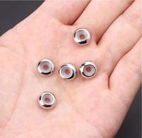 Anneaux toriques en acier inoxydable insérer des perles de bouchon en caoutchouc de silicone anti-saut glisser positionnement perles de curseur pour bracelet et collier