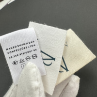 Étiquettes en tissu doux thermocollantes personnalisées avec logo pour vêtements – Étiquettes de vêtements tissées blanches droites populaires