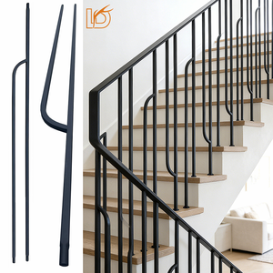 Balustre en fer forgé noir de 1/2 po, de forme carrée, style Aalto, pour <span class=keywords><strong>escalier</strong></span> intérieur en <span class=keywords><strong>bois</strong></span>, design moderne - Product Image 1