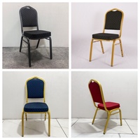 Chaises de banquet en métal à dossier haut rouge, empilables, pour mariage, hôtel, fête, usage commercial