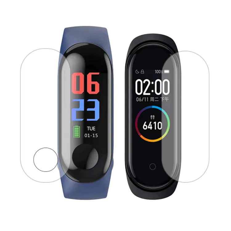 Glass For Xiaomi Mi Band 4 3 Screen Protector Film For Xiaomi Mi Band 3 4 NFC Smart Bracelet Accessories Full Screen Film 2pcs