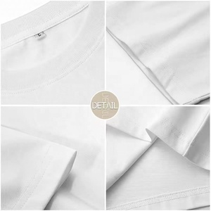 T-shirt 100% coton de haute qualité à épaules tombantes T-shirt Streetwear unisexe avec logo vierge personnalisé et surdimensionné pour hommes - Product Image 3