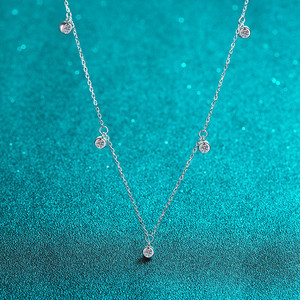 Gioielli personalizzati all'ingrosso 925 Sterling <span class=keywords><strong>Silver</strong></span> Hip Hop <span class=keywords><strong>Rock</strong></span> Full Star Chain collana di Moissanite di diamanti coltivati per le donne - Product Image 3
