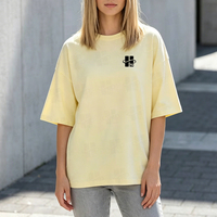T-shirt à épaules tombantes pour femme, style streetwear, en coton uni, coupe longue et ample, oversize