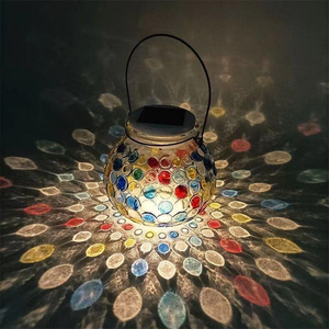 Colgante <span class=keywords><strong>Solar</strong></span> Led Hada Cadena de cobre Luces multicolores Botella agrietada al aire libre Bola de cristal Jardín Lámpara de guirnalda recargable - Product Image 5