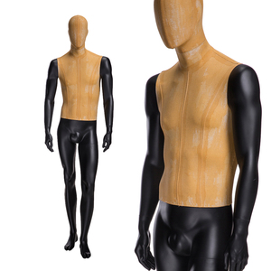 Shopping Mall <strong>Clothes</strong> Display <strong>Props</strong> Abstract Fiberglass Orange Fabric Body Standing and Sitting Set Adult Male Mannequin - Product Image 3