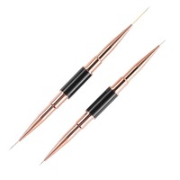 Poignée en métal professionnelle en Nylon cheveux peinture ligne Nail Art Liner brosse Kolinsky brosse à ongles pour manucure poudre