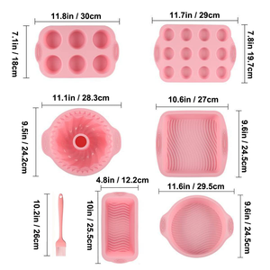 6 Pcs Non-Stick <b>Silicone</b> Bakeware Set Non Stick <b>Baking</b> Bread Loaf Pans Cake Molds Kitchen Accessories for <b>Baking</b> Cake Tools - Product Image 2