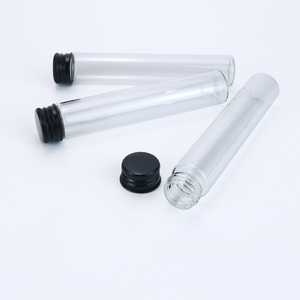 Child-resistant Water-Proof Multiple Lengths Clear Glass <b>Tube</b> for Rolled Cone <b>Cigarette</b> Storage with Aluminum Screw Lid - Product Image 3