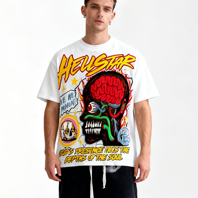 Custom High Quality Streetwear Hip Hop Graphic Boxy T-shirt Men Clothing Street Vintage Casual Loose Mens T-shirt