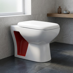Ensemble WC en céramique rétro blanc et vert bicolore, à poser au sol, avec chasse d'eau par lavage - Product Image 6