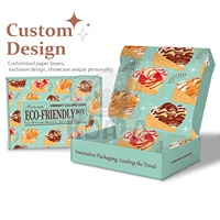Emballage en papier personnalisé pour Mochi Donuts Gaufre Pâtisserie Biscuits Dessert Boulangerie Gâteau Puff Crêpes Macaron Pain Emballage Boîte