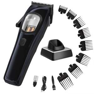 Máquina inalámbrica para cortar cabello de peluquero, Motor de suspensión magnética LCD inalámbrico para cortadora, carga de batería USB, Hogar en inglés - Product Image 4