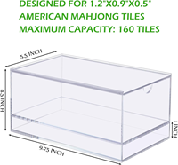 Boîte de rangement en acrylique transparente personnalisée pour les tuiles et cartes de mahjong américain, étui de présentation transparent pour accessoires de jeu