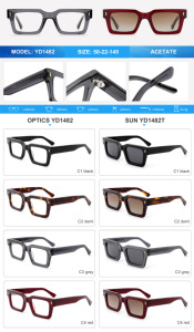 Gafas de Sol de Acetato Personalizadas al por Mayor, de Lujo, Polarizadas, Extra Grandes, Hechas a Mano, Rectangulares, Gruesas, Cuadradas - Product Image 3