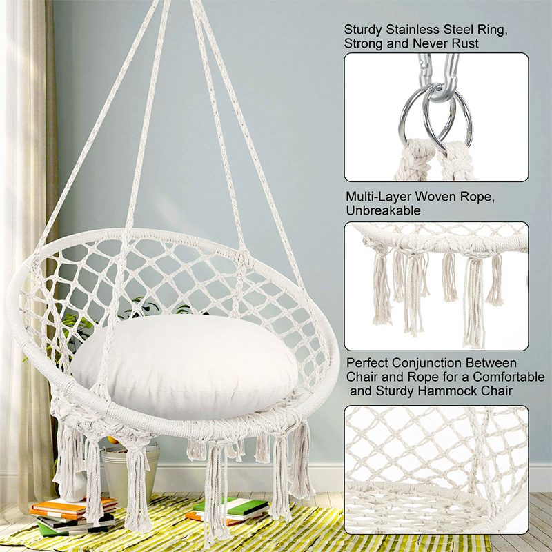 Sedia Amaca Per Interni/esterni - Tela Spessa, Portata 227 Kg, Dimensioni 130x100 Cm, Facile Montaggio, Per Camera, Giardino, Campeggio