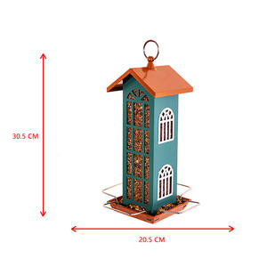 Deyu Metal Co. Ltd. Nouveau mangeoire à oiseaux en métal et plastique à suspendre pour l'extérieur, cour, jardin, mangeoire automatique pour oiseaux sauvages - Product Image 2