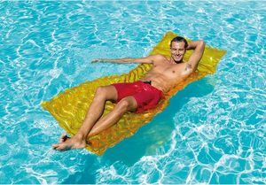 JOSEN Float Wave Mat, matelas flottant durable en PVC, chaise longue gonflable pour piscine avec coussin intégré, couleurs variées - Product Image 4