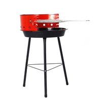 Mini gril de fumeur de charbon de bois Portable sans fumée barbecue rond en acier et en métal de fer pour le camping d'arrière-cour de jardin
