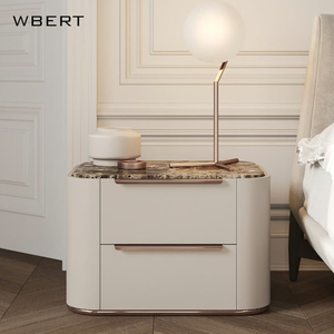 Wbert ตู้เก็บของข้างเตียงทรงสี่เหลี่ยมทำจากไม้เนื้อแข็งเฟอร์นิเจอร์ห้องนอนหรูหราแบบอิตาลีทันสมัย - Product Image 3