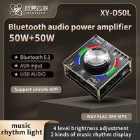 50W + 50W stéréo BT Audio numérique amplificateur de puissance carte Module Volume spectre musique rythme lumière D50L