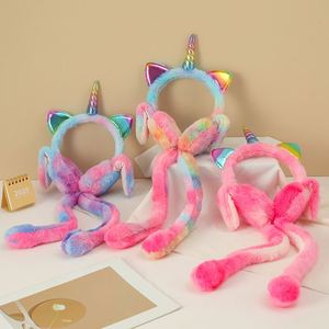 Creative Plush Ear Warmers with Horns <b>Soft</b> and Colorful Winter Unicorn Ear Warmers Plush <b>Toy</b> Children's <b>Toy</b> - Product Image 2