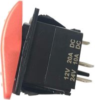Nuevo Interruptor Basculante de Advertencia de Emergencia para Tablero, Cubierta Roja, Estilo Carling, 5 Pines, 12V 20A 24V 10A ON/OFF, para Coche, Barco, Yujie