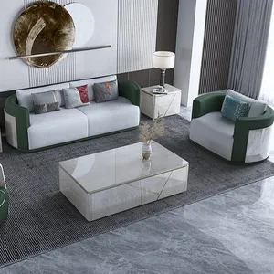 现代设计师沙发简约迪拜客厅意大利真皮豪华沙发套装家具客厅小空间