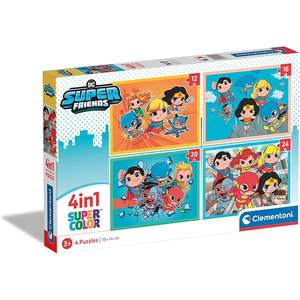 CLEMENTONI SUPERCOLOR - PUZZLE 4 EN 1 SUPERAMIGOS - Product Image 1
