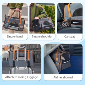 Borsa Trasportino alla Moda in Rete Traspirante per Cani e <span class=keywords><strong>Gatti</strong></span>, Gabbia Essenziale per il <span class=keywords><strong>Trasporto</strong></span> di Animali Domestici, Viaggio con Animali - Product Image 6