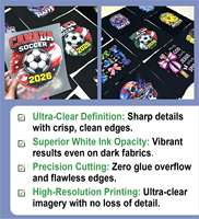 Autocollants de transfert thermique DTF personnalisés pour le 4 juillet, pour t-shirts, motif drapeau prêt à être pressé, design feux d'artifice, imperméable, durable