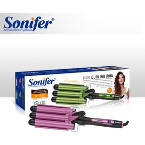 Rizador <span class=keywords><strong>de</strong></span> Pelo Triple Tubo Caliente Sonifer SF-9678 220V, Crea Fácilmente Estilos Ondulados - Product Image 6