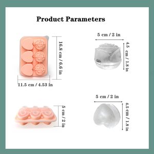 Máquina de bolas de cubitos de hielo de silicona sin BPA de grado alimenticio, forma de corazón de rosa, romántica para bebidas de whisky, bandeja de liberación de fácil uso DIY - Product Image 2
