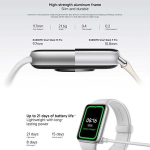 Xiaomi Smart Band 10 Pro หน้าจอสัมผัส AMOLED เครื่องติดตามการออกกำลังกาย พร้อมตรวจวัดอัตราการเต้นของหัวใจ ตรวจจับการนอนหลับ กันน้ำ IPX8 สายซิลิโคนสำหรับทุกเพศ - Product Image 3