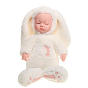 Muñeca de peluche de <span class=keywords><strong>ojos</strong></span> <span class=keywords><strong>cerrados</strong></span> de 35 cm para niños, muñeco de bebé de felpa de conejo, precio barato - Product Image 4