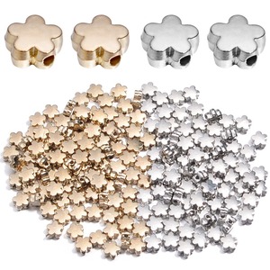 Al por mayor: Accesorios de cuentas de plástico con acabado dorado y plateado, Cuentas <span class=keywords><strong>CCB</strong></span> chapadas en oro con orificio horizontal, Cuentas sueltas de plástico lucite - Product Image 1