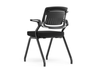 Chaise de conférence pliable avec tablette d'écriture noire, chaise de négociation professionnelle pour salle de classe intelligente