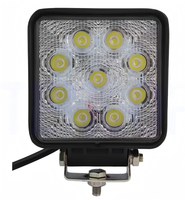 Feux de route carrés E-mark de 4 pouces 27W, robustes, pour camion tout-terrain 4x4, blanc, 9 LED, éclairage de travail LED, éclairage de conduite LED