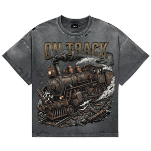 OEM Custom Printing Acid Wash Distressed T Shirt Ripped Vintage Streetwear Men's Heavyweight Cotton Graphic Tee Supplier - Product Image 1