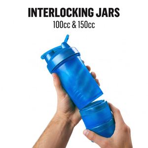 Top Seller BPA Free Plastic Tritan Fitness <b>Shaker</b> Cup, Gym Sports Protein Powder Black <b>Shaker</b> <b>Bottle</b> With Storage - Product Image 4