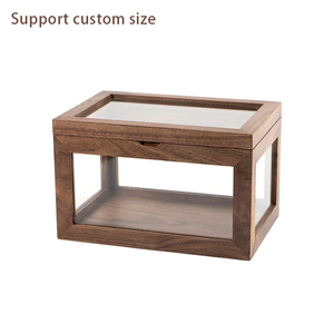 Glass Display Wooden Hand-made Shoes Toy Storage Boxes Dust-proof Acrylic Stackable Fully Translucent Box With 6side Acrylic