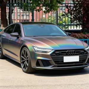 Vinilo de lujo para rotulación completa de vehículos, color gris láser mate, con brillo alto, efecto de cambio de color, autoadhesivo, PET de 6.5mil, película adhesiva para carrocería. - Product Image 3