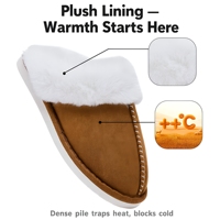 Pantuflas de Invierno de Algodón con Imitación de Piel para Mujer, Parte Superior de Gamuza Afelpada, Cálidas y Suaves, para Interiores y Exteriores, Otoño e Invierno
