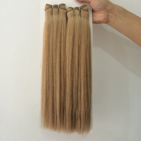Harga Grosir 14A Kualitas Terbaik Kutikula Rapi 8/60 #   Rambut Asli Manusia Rusia Double Drawn Weave Bundles Hair Weft