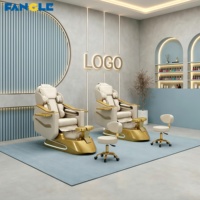 Fauteuil de pédicure professionnel de luxe avec dossier électrique réglable et fonction massage, mobilier de salon de beauté