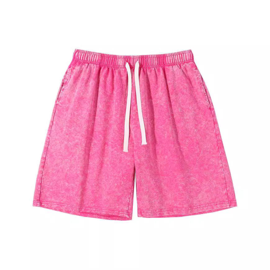 กางเกงขาสั้นสีชมพูกุหลาบ