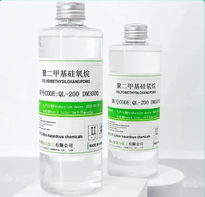 QL2000 fornitura del produttore fluido siliconico materia prima cosmetica polidimetilsilossano olio di silicone 2000 cst media viscosità