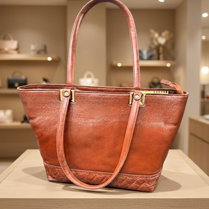 Sac à main en cuir véritable pour femme BS INTERNATIONAL, fermeture à glissière, imperméable, écologique, léger, grand format - Product Image 4
